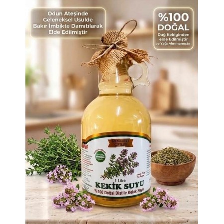 Doğal-Organik -Natural Dağ Kekik Suyu-Organik Kekik Suyu-Dağ kekiği-Kekik-Damıtılmış Kekik suyu-Odun ateşi