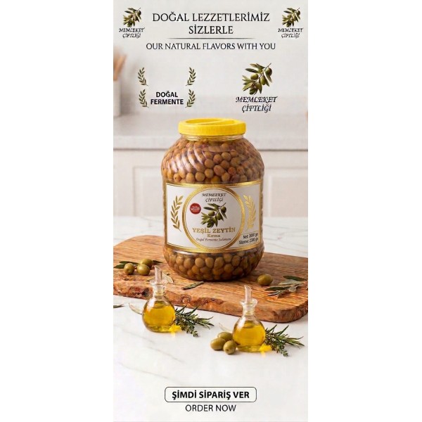 Yeşil Zeytin 5 Kg ( Hal Hal Zeytini ) Pet Stoklarla Sınırlı Kampanya Ürünüdür