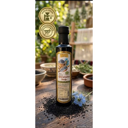 Çörekotuyağı 250 Ml Cam Şişe (Soğuk Sıkım - Filitrelenmemiş)